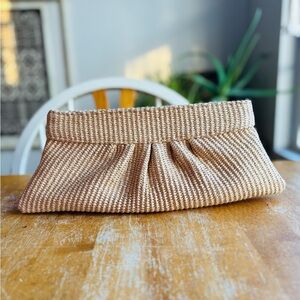 Lauren Merkin Beige Straw/Raffia Clutch